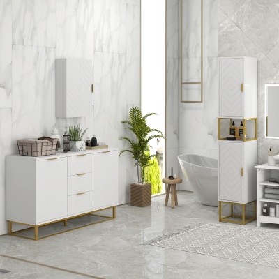 kleankin Ensemble Rangement Buffet, Armoire Murale et Colonne