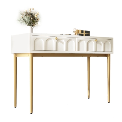 Toletta Elegante con 2 Cassetti, Bianco Crema