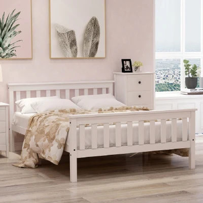 Letto Singolo dal Design Semplice, Bianco