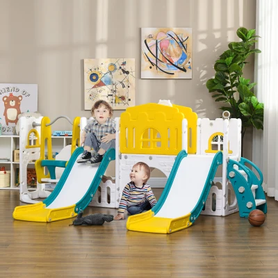 AIYAPLAY Set 8in1 con 2 Scivoli e Altalena per Bambini 1-3 Anni