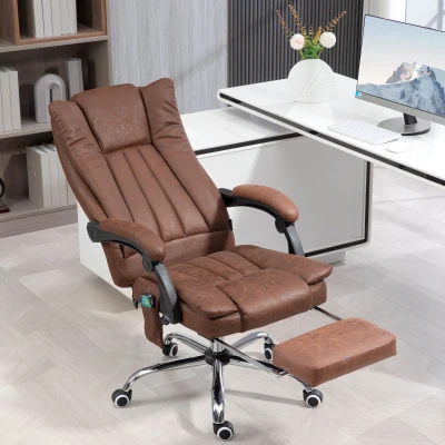 Vinsetto Cadeira de Massagem com 6 Pontos de Massagem ​​com Função de Aquecimento Apoio para Pés e comando à distância Marrom