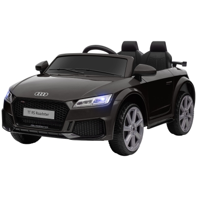 HOMCOM Dziecięcy Samochód Elektryczny, Audi TT RS Roadster, 3 km/h, Pilot, LED, USB, Czarny