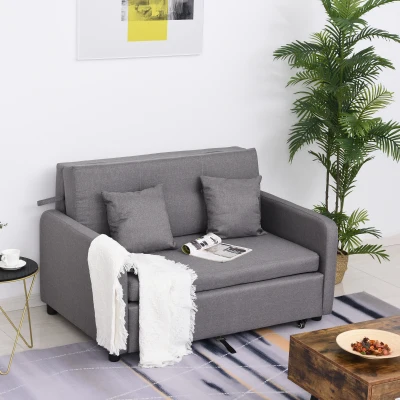 HOMCOM Divano Letto 136cm x 92cm x 84cm Grigio