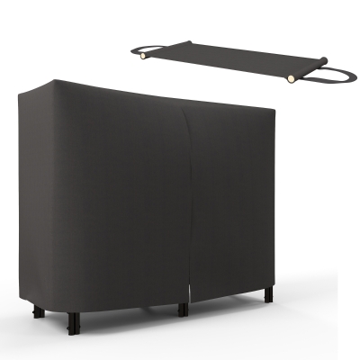 Outsunny Regał na Drewno na Opał, 0,33 m³, z Torbą i Ochronną Pokrywą, Metalowy, do 150 kg, 120 x 36 x 99 cm, Czarny