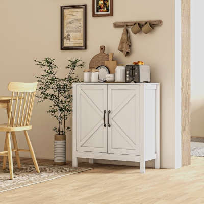 HOMCOM Aparador para Sala de Estar Moderno Móvel Sala de Estar com Prateleira Ajustável Aparador Cozinha 80x35x85 cm Branco