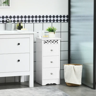 HOMCOM Cassettiera 29.8cm x 29.8cm x 68.5cm Bianco