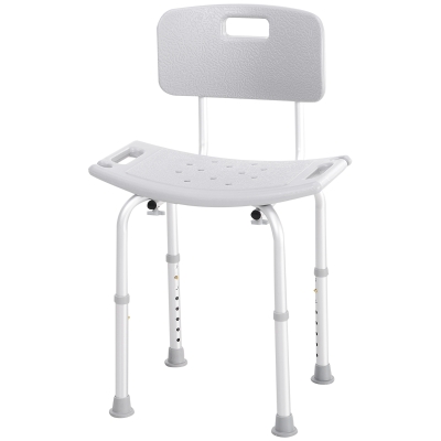 HOMCOM Scaun de dus din Aluminiu si Plastic, Inaltime reglabila 8 Niveluri