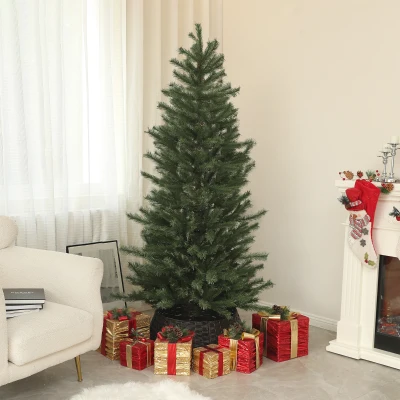 HOMCOM Árvore de Natal Artificial 210 cm com 793 Ramo e Suporte de Aço Árvore de Natal para Sala de Estar Interior Verde