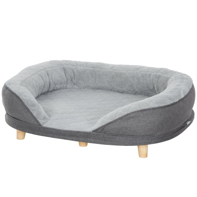PawHut Hondenbed voor Honden tot 25 kg met Afneembare Hoes, Anti-slip Poten, 90 x 78 x 25 cm, Grijs