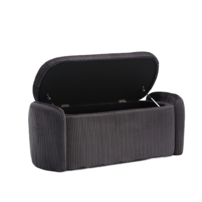 Tabouret de rangement moderne et épuré, Gris foncé