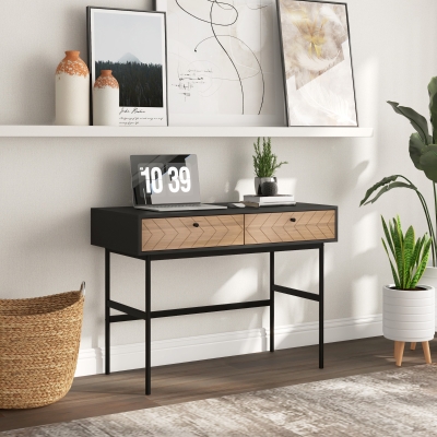 Birou de Scris cu Depozitare, 106x50x77 cm, Negru