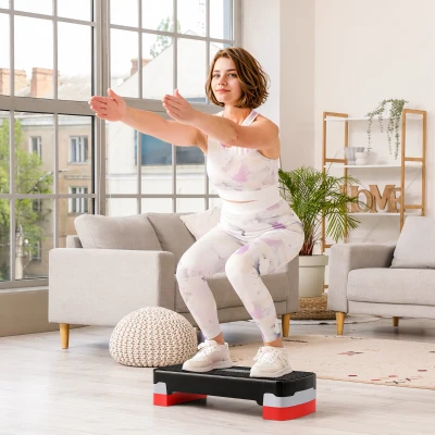 Stepper Fitness pentru Aerobic, Negru si Rosu