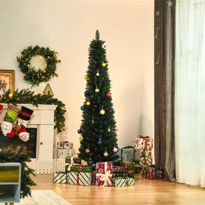 HOMCOM Choinka 180 cm, wysoce realistyczna, 380 gałęzi, niepalna, stabilna podstawa, Zielona
