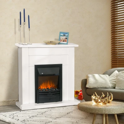 HOMCOM Camino Elettrico 102cm x 30cm x 95cm Bianco