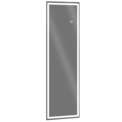 HOMCOM Full Body Spiegel met LED, Dimbaar, Touchsensor, Geheugenfunctie, Zilver, 40x120 cm