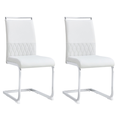 Set di 2 Sedie moderne per sala da pranzo, Bianco
