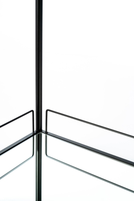 STONES Carrello portabevande, Struttura in metallo, Vetro temperato 5mm, 40x72x83cm, Nero