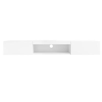 TV Schrank Weiß für 70-Zoll-TV mit LED-Beleuchtung und Bluetooth-APP-Steuerung, 30 kg Tragfähigkeit, 160×31×22cm, Weiß