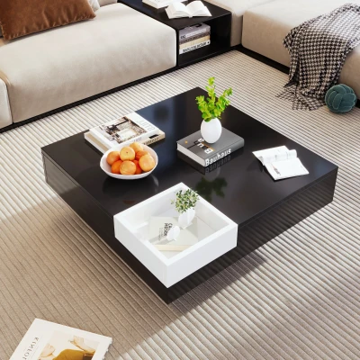 Table basse en haute brillance, Noir