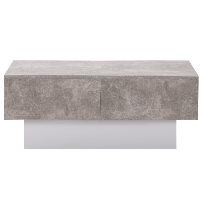 Universeller Sofatisch mit Hochglanzoptik, ausziehbarem Tisch und Stauraum, modernes Design, 102×60×40 cm, Grau