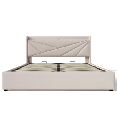 Letto Matrimoniale con Contenitore, 180x200cm, Beige