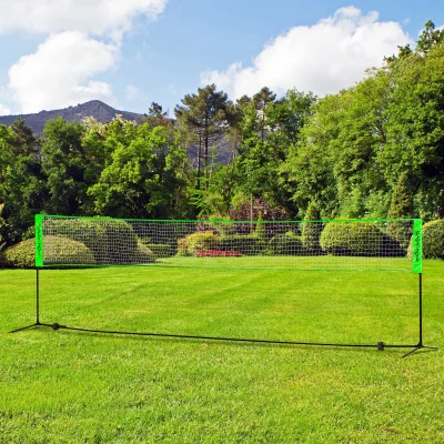 SPORTNOW Kit de Badminton de 7 Peças Jogo de Badminton com 2 Raquetes 3 Badminton 2 Raquetes de Pickleball 2 Bolas de Pickleball Bola de Voleibol e Rede com Suporte Preto e Verde