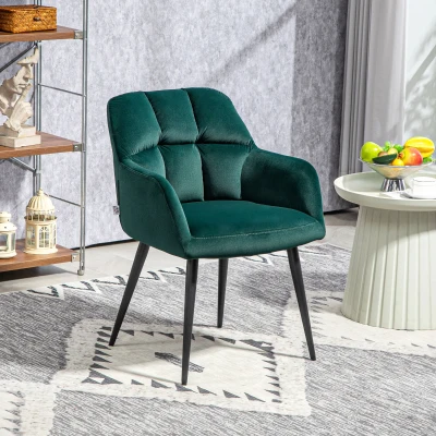 Fotoliu Relaxant din Catifea, 58,5x59x78,5 cm, Verde Închis