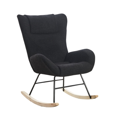 Fauteuil à bascule de loisirs avec dossiers ergonomiques et accoudoirs de soutien,Gris