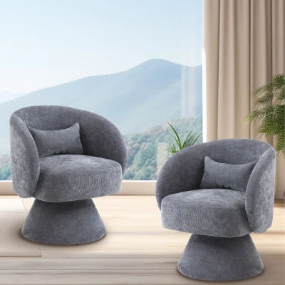 Set de 2 scaune moderne pentru living și dormitor,Gri
