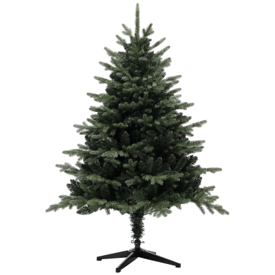 HOMCOM 5ft Artificial Spurce Christmas Tree with 1121 Branch Tips and Foldable Steel Base, Realistic Hinged Xmas Tree, Holiday Décor for Home Office, Green