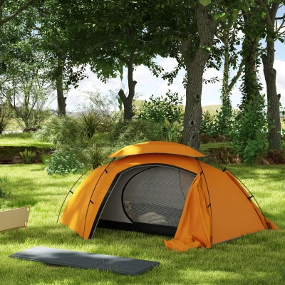 Camping Tent with Air Mattress 250L x 280W x 116Hcm Orange/Grey