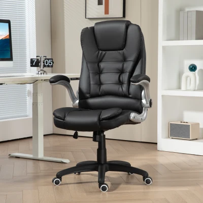 Scaun Ergonomic de Birou cu Brațe, 111-121x60x69 cm, Negru