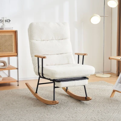Fauteuil à bascule confortable avec réglage par gravité, Blanc