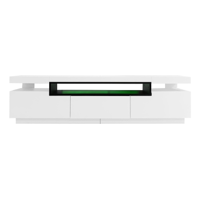Fernsehschrank für TV 70-79 Zoll mit LED-Beleuchtung und 3 Schubladen, Weiß