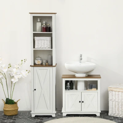 Bathroom Furniture Set 39.5W x 30D x 160Hcm Ash Wood Effect