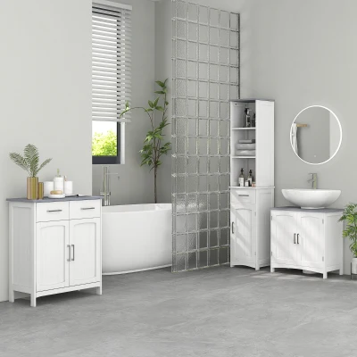 Bathroom Furniture Set 34W x 30D x 163Hcm White
