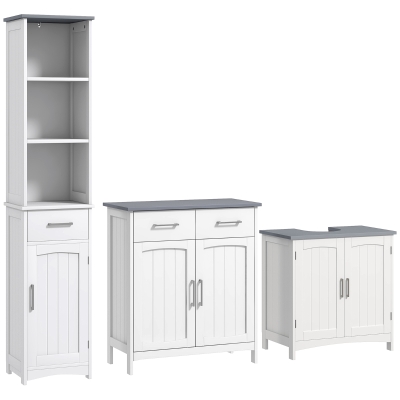 Bathroom Furniture Set 34W x 30D x 163Hcm White