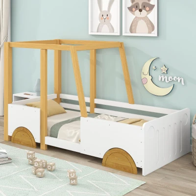 Letto auto per bambini,90x200 cm, Bianco