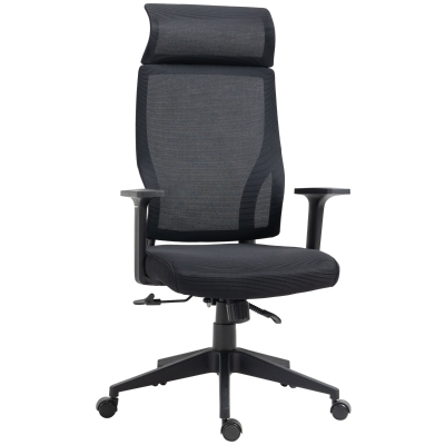 Vinsetto Mesh Office Chair Breathable Fabric Computer Home Executive w/ Wheels Black