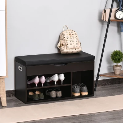 Dulap pentru Pantofi 80x30x45cm negru, Banca de Depozitare