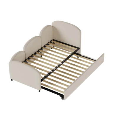 Sofa-Bett 90x200 cm Blumenform, ideal für Kinderzimmer und Wohnzimmer, Für Kinder, Beige