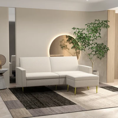 Canapea Saltea 213cm cu Taburet pentru Picioare