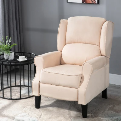 HOMCOM Poltrona de Massagem Poltrona Relax Reclinável com Controlo Remoto 2 Áreas de Massagem Bolso Lateral 78x83x101 cm Bege