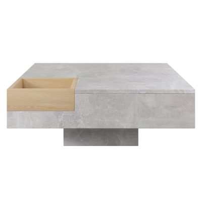 Modern Marble Design Coffee Table with Storage Box, Grey