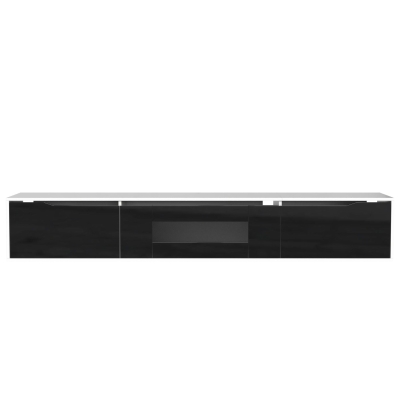 High-Gloss TV Cabinet with LED Lights, Black