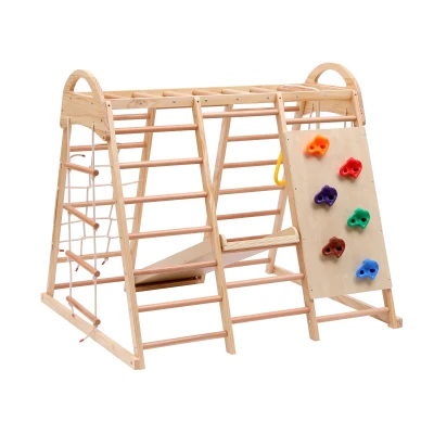 Struttura da arrampicata multifunzionale 7-in-1, Naturale