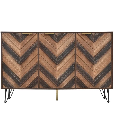 Credenza a 3 Ante, color Legno Naturale