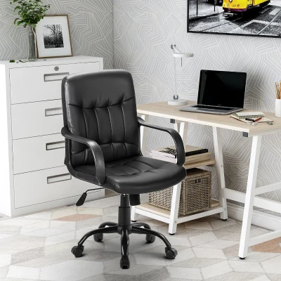 360° Swivel Computer Chair with Tilt High Back, Black
