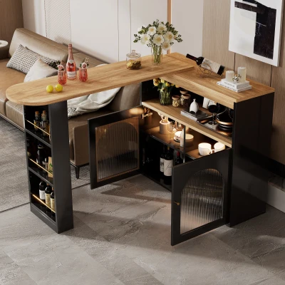 Table de bar extensible moderne, Noir
