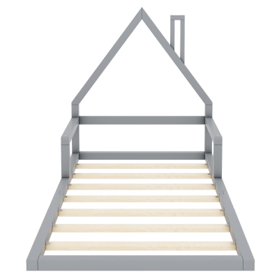 Lits d'enfant en forme de maison 90x200cm, Gris